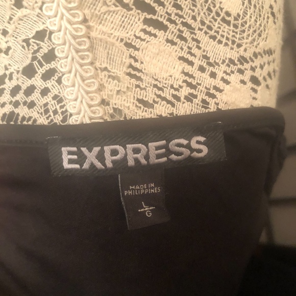 EXPRESS Black Eyelet Sheath Dress - Size L - Picture 6 of 6